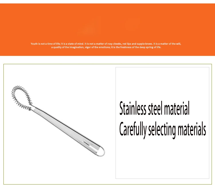 1pc Stainless Steel Manual Egg Beater Spring Coil Coffee Milk Hand Whisk Mixer Egg Foamer Egg Cream Stirring Kitchen Baking Tool view 5