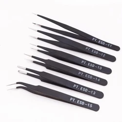 Eagle Shaped Tweezers Precision Stainless Steel With Hard Anti-Static Clamps Repair Tweezers Tip And Elbow 1.0mm Thick