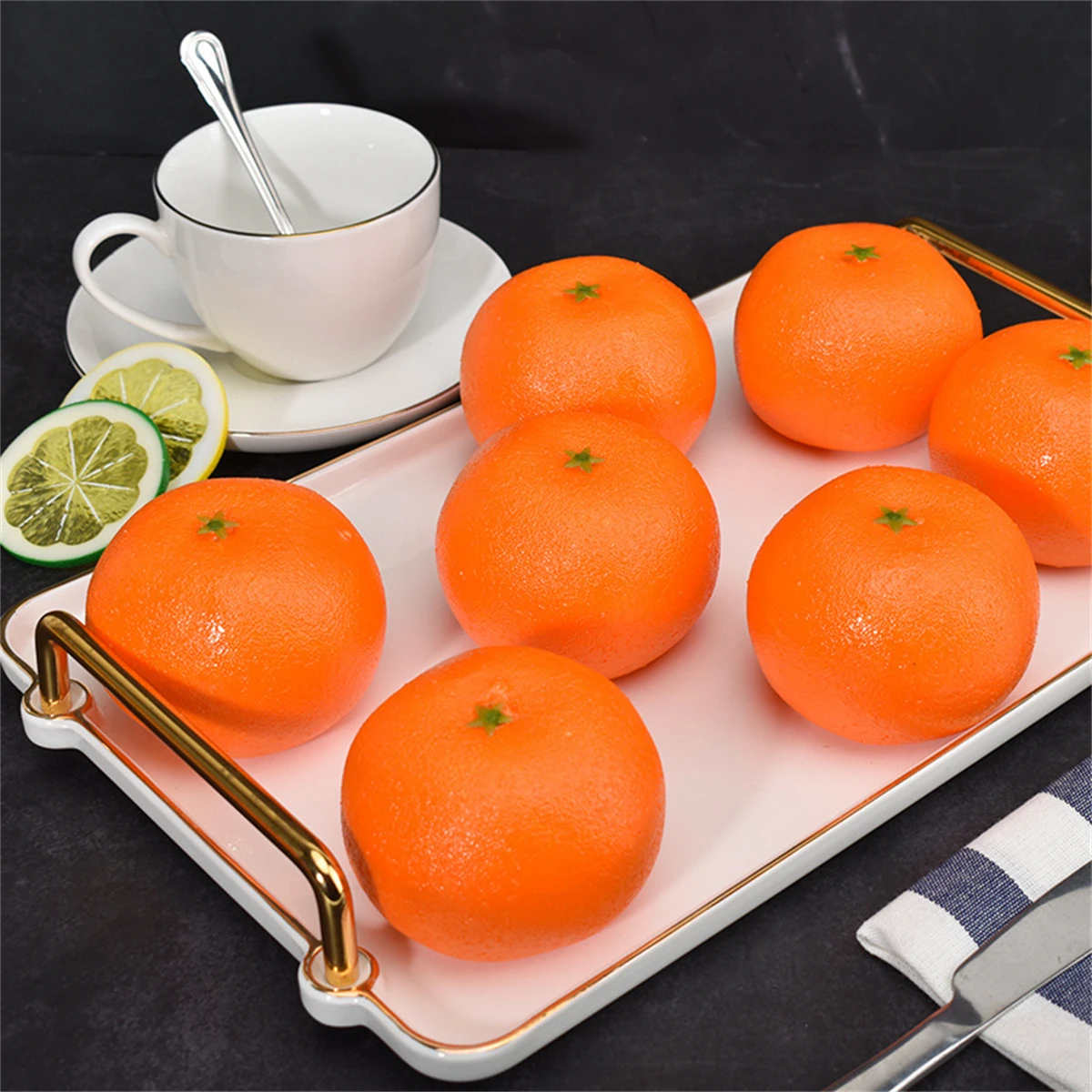 6PCS, Simulation Oranges, Artificial Tangerines Model, Fake Fruit Home Furnishings, Restaurant Fruit Tray Decoration Photography