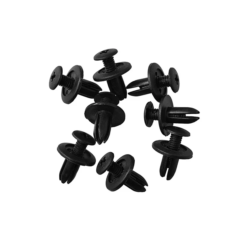 

8mm Plastic Rivets Fasteners for Car Bumper Fender, Black Clips for Toyota, Nissan, Kia, Yamaha