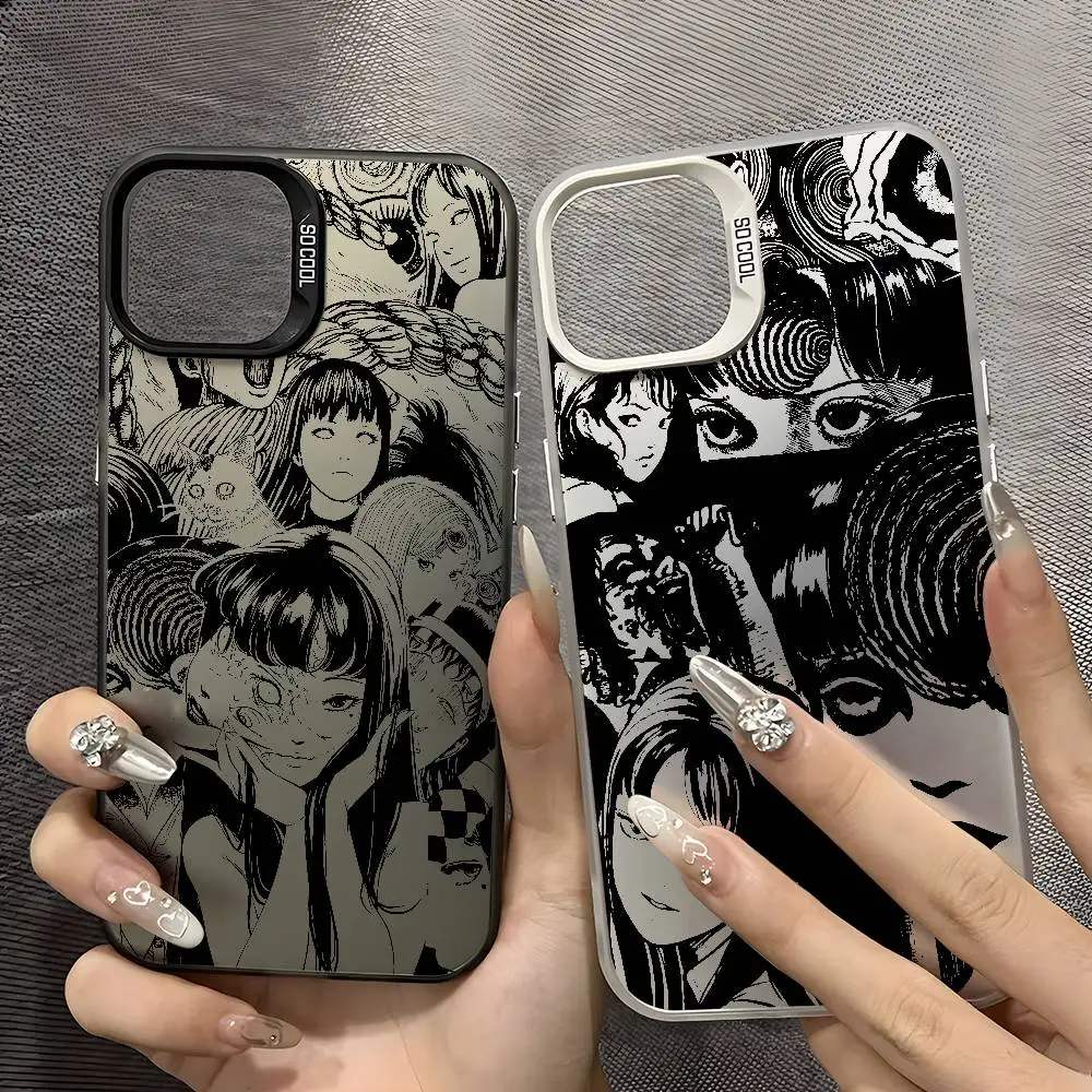 PIKPAKA J-Junji Ito رعب كاريكاتير تصفيح جراب هاتف آيفون 17 16 15 14 13 12 11 برو ماكس الهواء متعدد الألوان ماتي أورورا فوندا