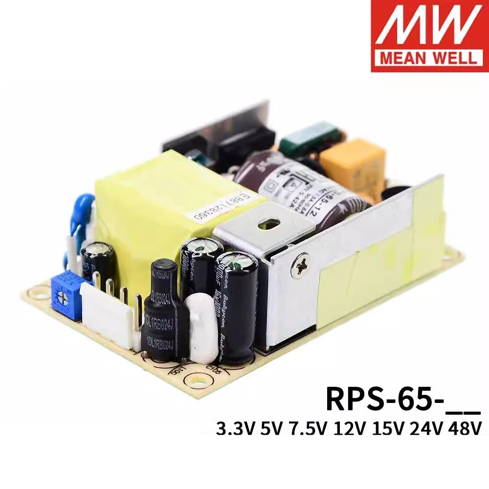 MEAN WELL RPS-65-5 RPS-65-7.5 RPS-65-12 RPS-65-15 RPS-65-24 RPS-65-48 alimentatore a commutazione medica PCB bassa corrente di dispersione MW