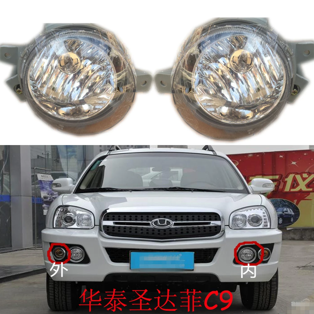 1pcs car bupmer head light for Hyundai santa fe C9 fog lamp headlight Tucson car accessories for Hyundai IX45 headlamp