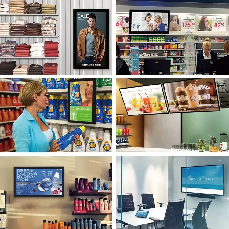 شاشة داخلية تفاعلية تعمل باللمس لافتات رقمية شاشة LCD سعر لوحة القائمة شاشة إعلانية داخلية ذكية 55 بوصة #5