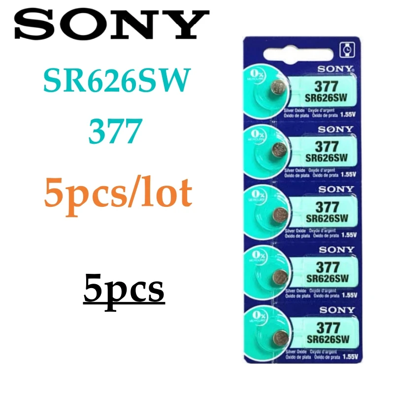 Sony sr626sw sr626sw, baterias para relógio, relógio, brinquedos, relógio, sr626, 177, 376, 626a, lr66, lr626, 5pcs