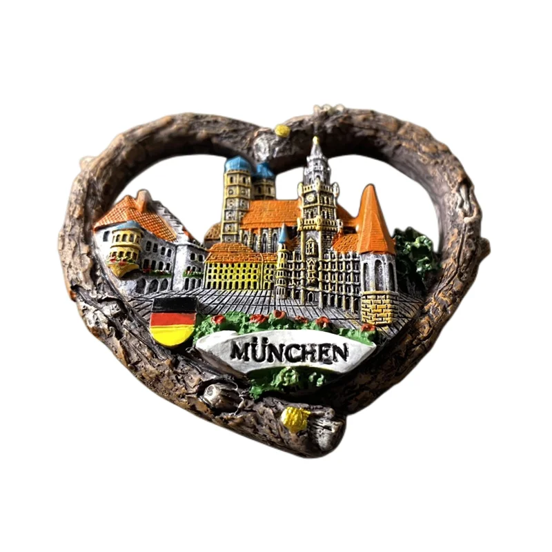 8pcs3D Handmade Painting Classical Wine Jug Beer Cup  Refrigerator Sticker German Souvenirs MagneticLandmark Building Decoration
