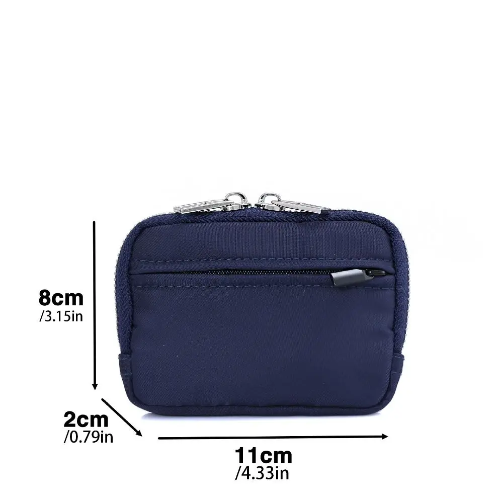 Portable Nylon Coin Purse RFID Anti-theft Card Holder Men Wallet Zipper Pouch Lightweight Mini Earbuds Storage Bag Student