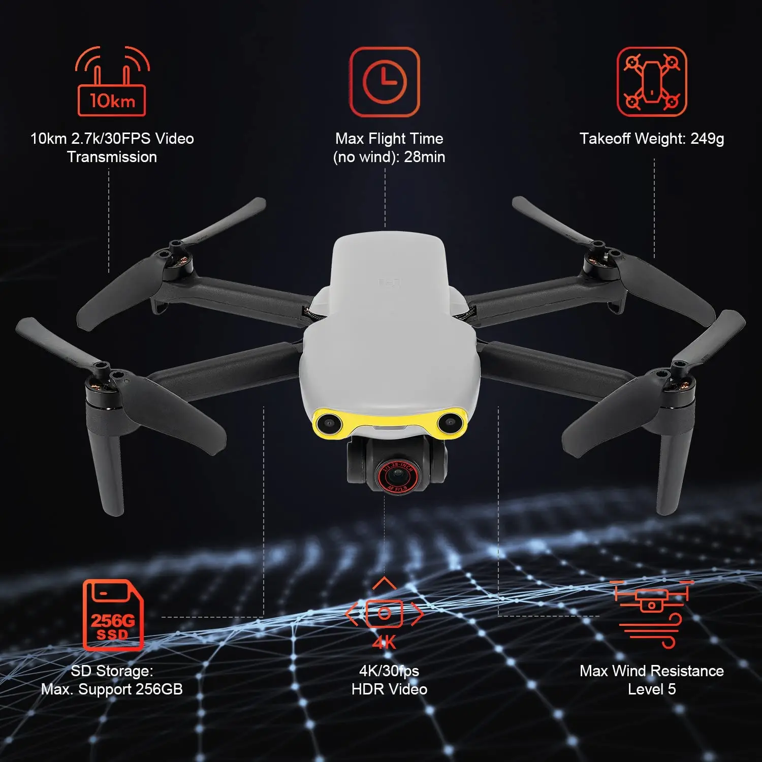 طائرة بدون طيار Autel Robotics EVO Nano Plus 249g صغيرة مع كاميرا 4K 3 اتجاهات لتجنب العوائق كوادكوبتر بدون طيار PDAF + CDAF RYYB HDR بدون طيار