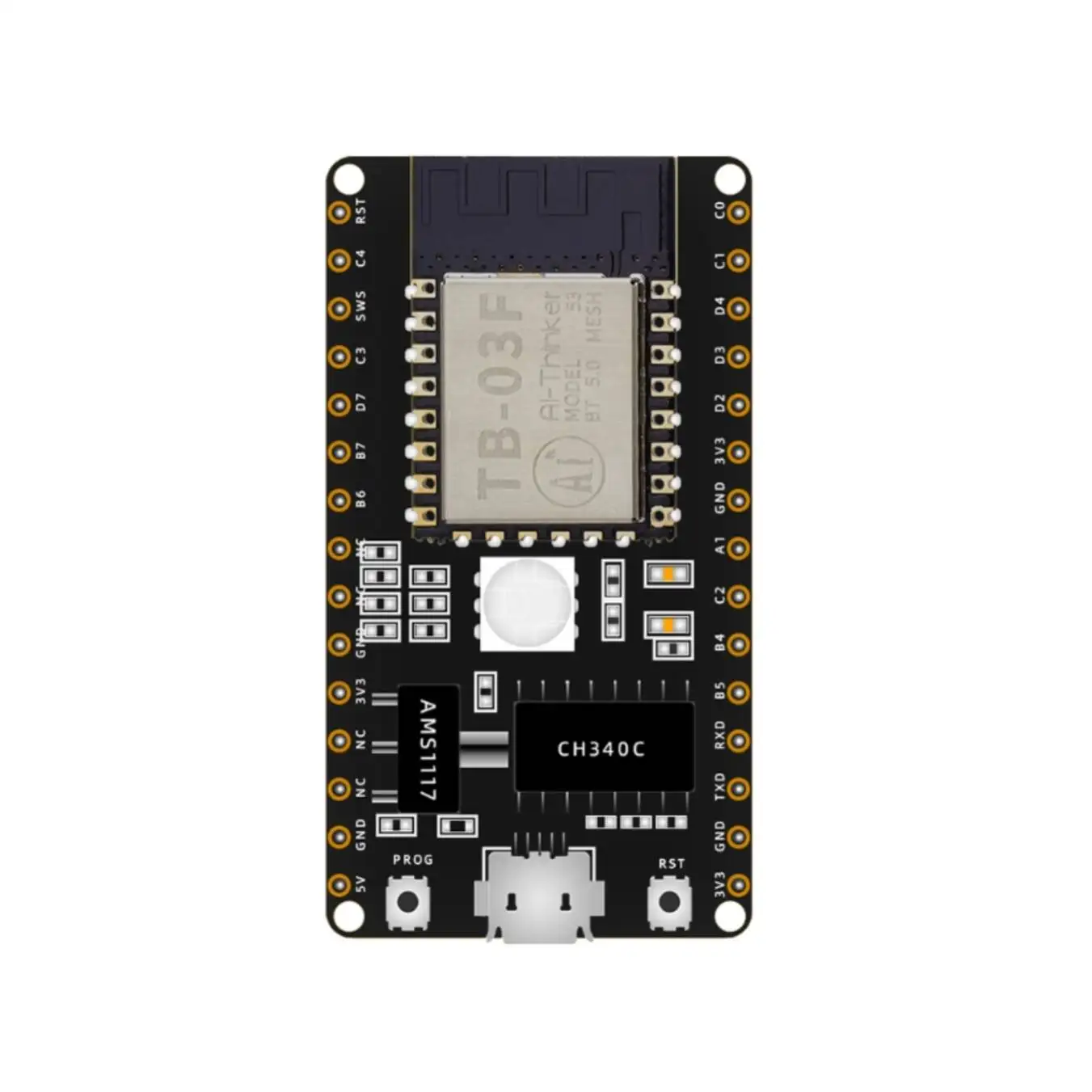 وحدة/لوحة التطوير TB-03F: وحدة التحكم في الضوء بلوتوث 5.0 منخفضة الطاقة مع شبكة شبكية ونقل شفاف