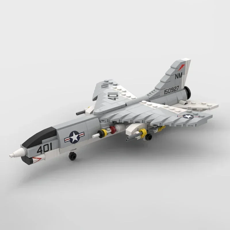 Moc Mattoni da costruzione Modello militare 1:72 F-8E Crusader Fighter Tecnologia Blocchi modulari Regali Giocattoli di Natale Set fai da te Assemblaggio