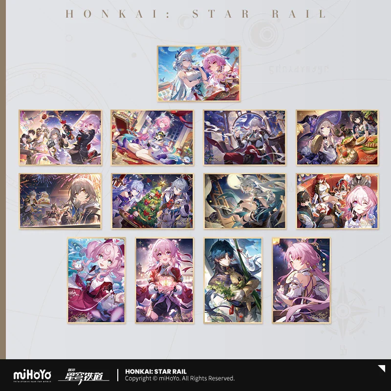 Official Honkai Star Rail Gaming Merchandise Cartoon Characters Cosplay PET Shikishi Art Board Halloween Gifts