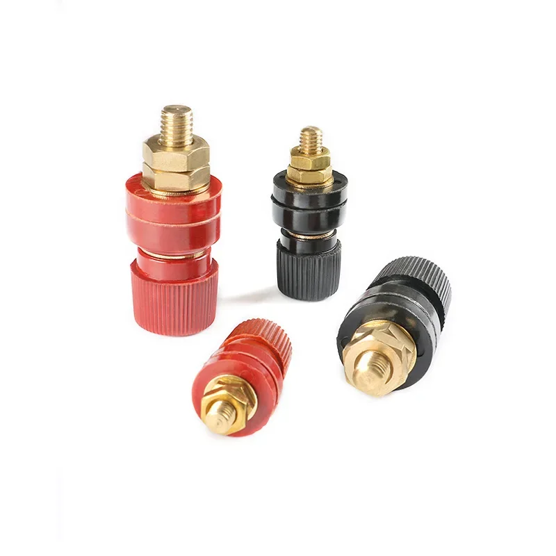 Pure copper  Red black 6mm Brass Posts Terminal Blocks Power Supply M6 Terminals Welding Machine Inverter Post Connector