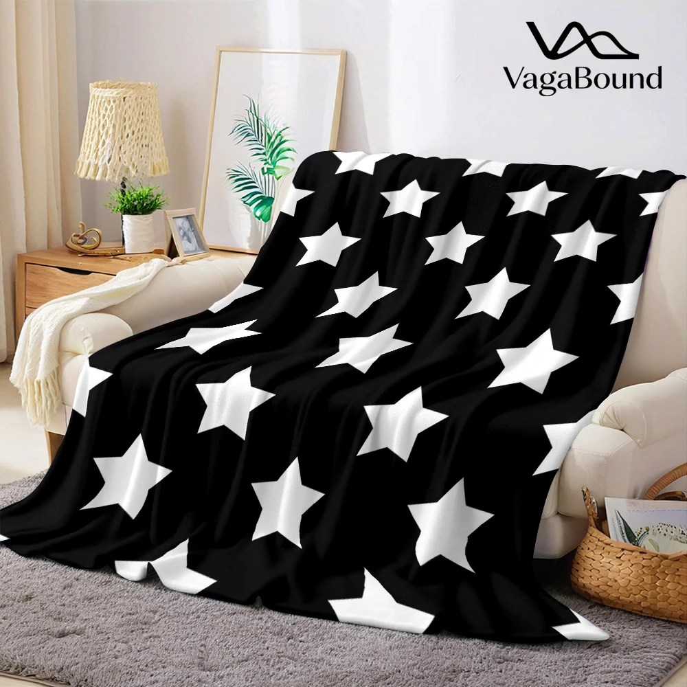 Midnight Starfield Flannel Blanket Warm Soft Halloween Christmas Couch Warm Cozy Decorative Decor Gift for All Season