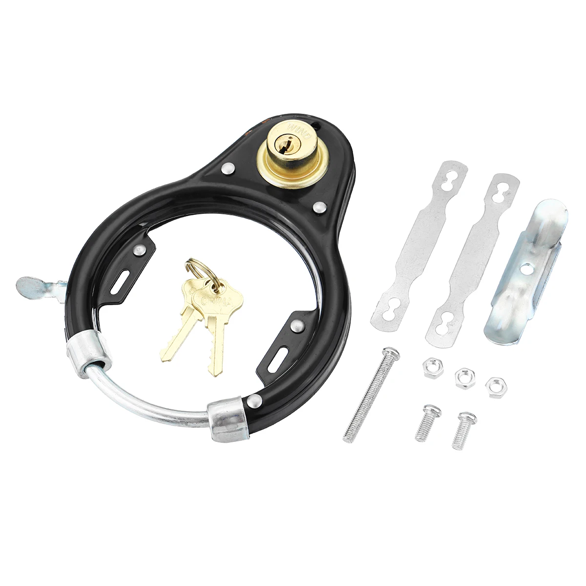 Vintage Móng Ngựa Khóa Xe Đạp Miếng Lót Xe Đạp Đạp Xe Bánh Lốp Xe Tay Ga Xe Máy An Ninh Móc Khóa Đi Kèm Chìa Khóa Phụ Kiện Xe Đạp