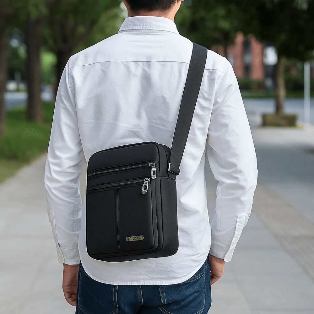 

Oxford Cloth Men's Shoulder Bag Large Capacity Waterproof Male Crossbody Bags with Zipper Multi Layer Messenger Bag Business