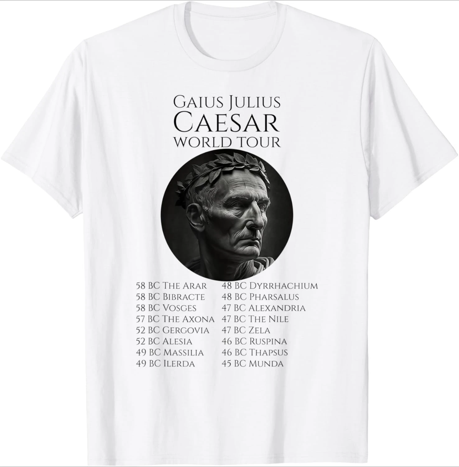 Gaius Julius Caesar World Tour-Ancient Rome History-SPQR design-100% cotton summer O-neck short sleeve printed men's T-shirt.