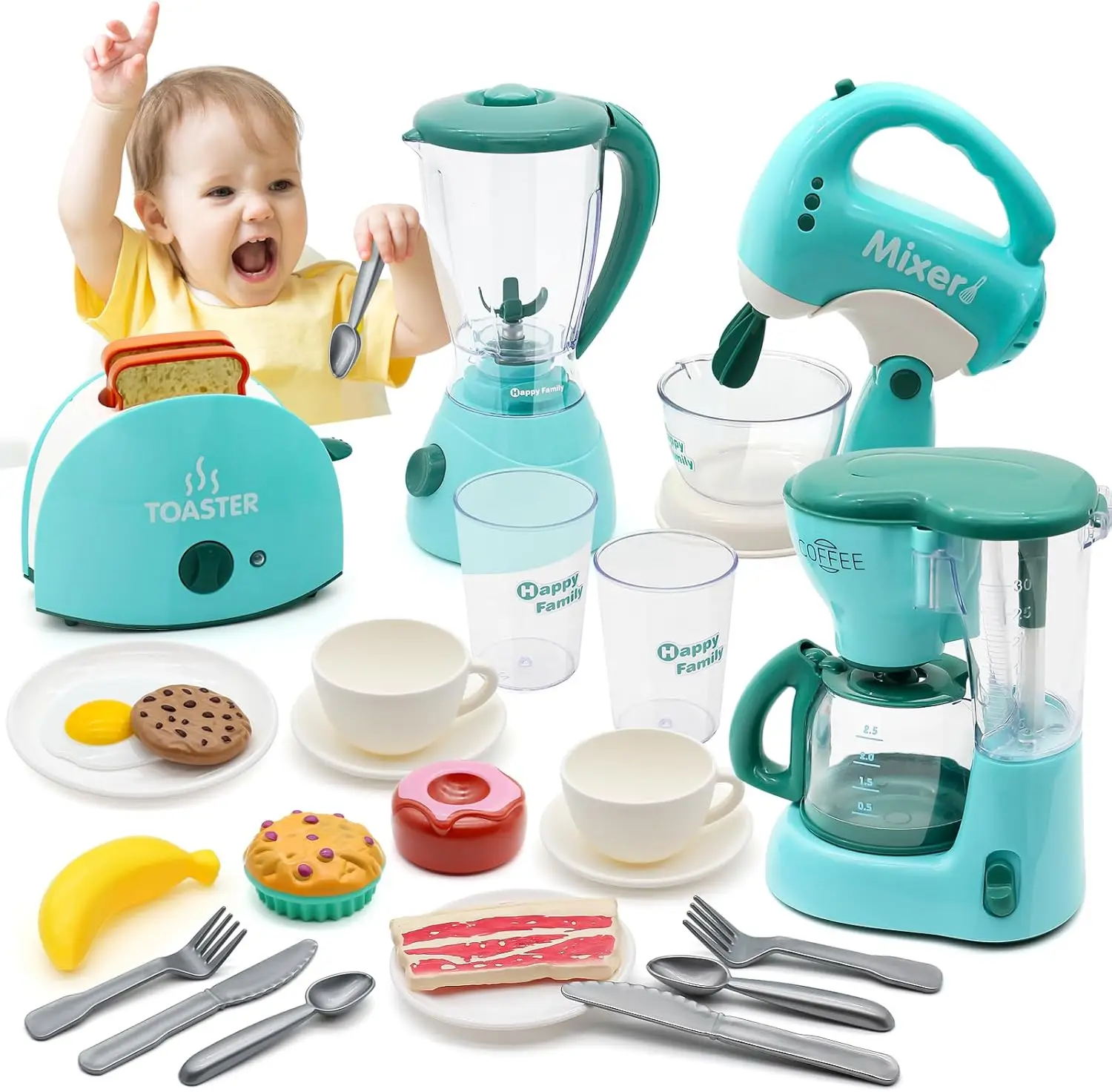 Kitchen Toys for Kids Girls Boys Home Appliances Juicer Washing Machine Toaster Microwave Egg Cooker Children Play House Toys