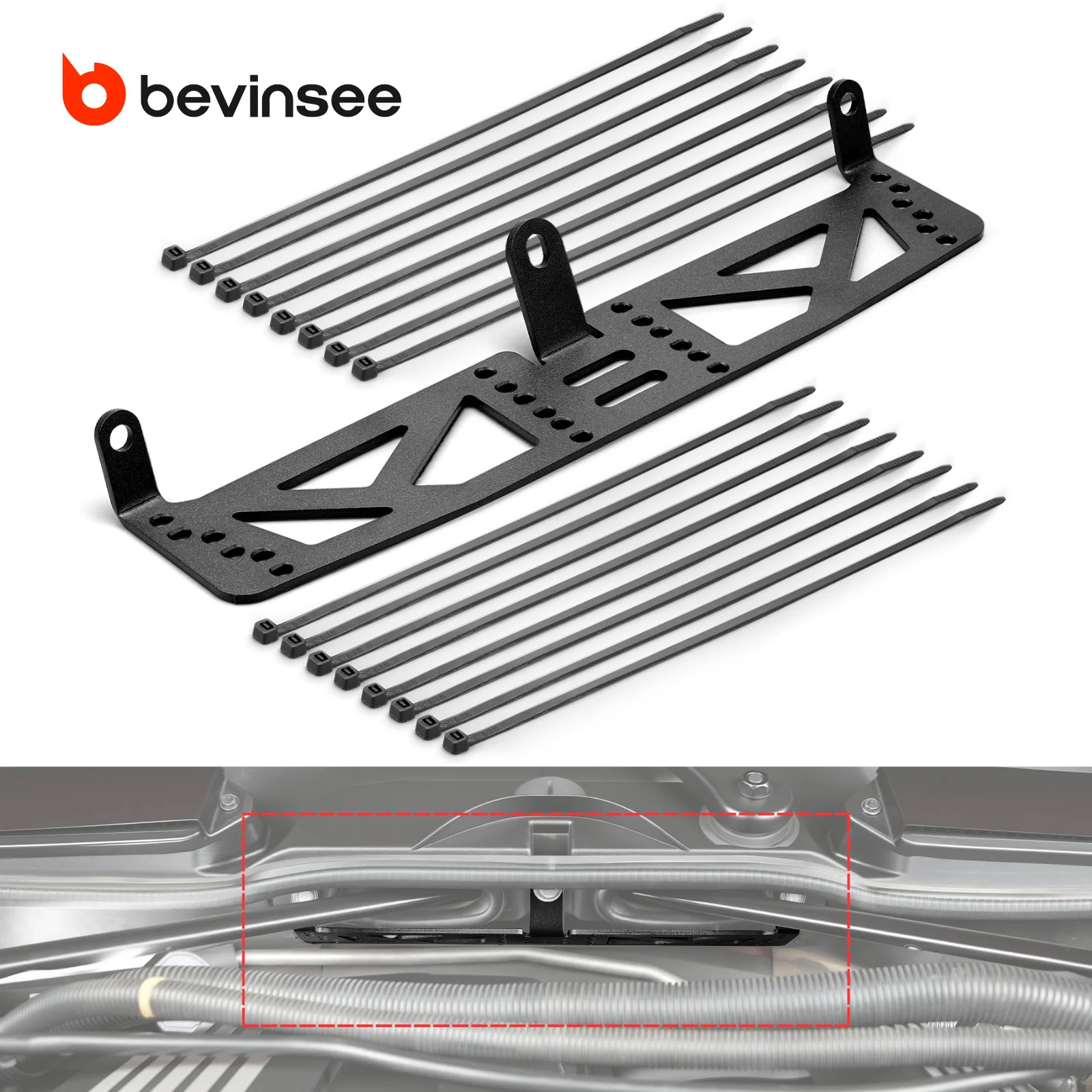 BEVINSEE Steel Harness Mounting Bracket Kit for Tidy Engine Bay for BMW E90 E91 E92 E93 E81 E82 E87 E88 2005-2013