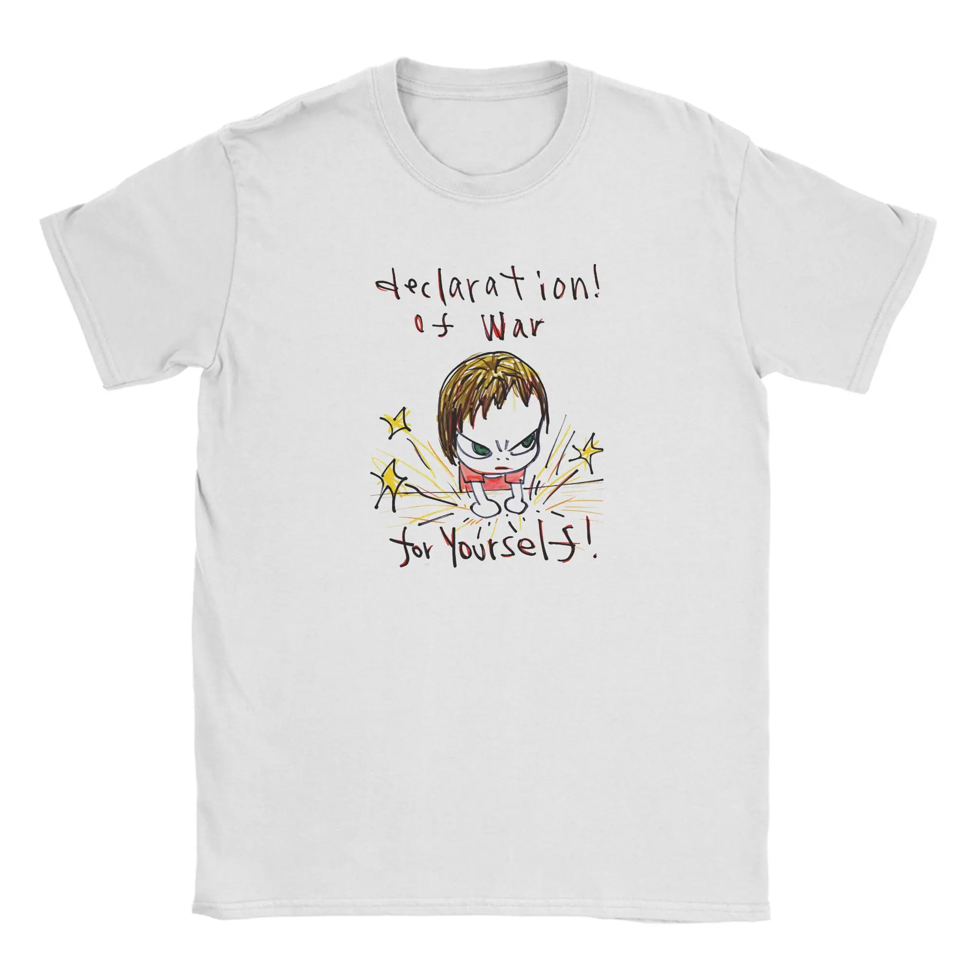 Y-Yoshitomo Nara Cotton T Shirt For Men Beach  Vintage T-Shirts Harajuku Tees Oversize Custom DIY Clothing,