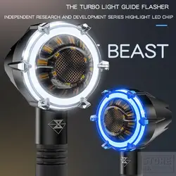 Spirit Beast Retro LED Motorcycle Turn Signals Light For BMW Suzuki Kawasaki Honda CB1000R CM 500 CB1100 Universal Tail Blinker