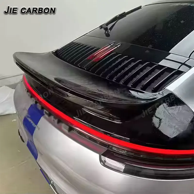 For Porsche 911 992 2019-2022 Carbon Fibre Rear Luggage Cover Wing Spoiler Tailgate Car Styling Upgrade Body Kit