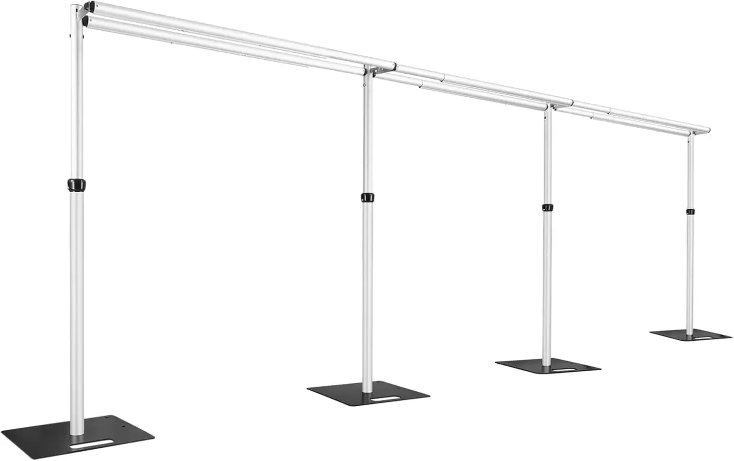 

10-30' Wide Double Crossbar, Adjustable Pipe and Drape Backdrop Kit for Event， Party, Trade Shows and Wedding Decor