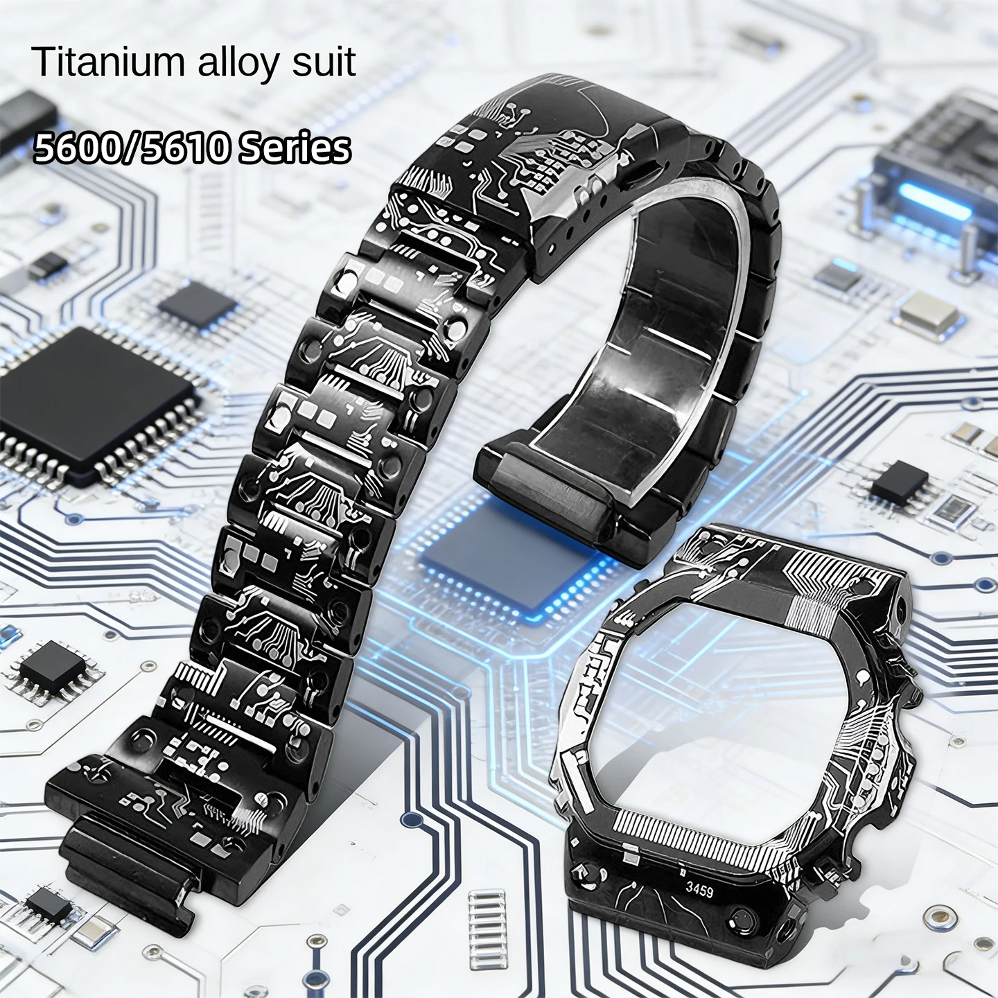 

Для Casio G-SHOCK DW5600 металлический модный комплект GW-M5610 G-5600U GW-B5600 корпус с титановым ремешком, набор печатных плат из нержавеющей стали, часть часов