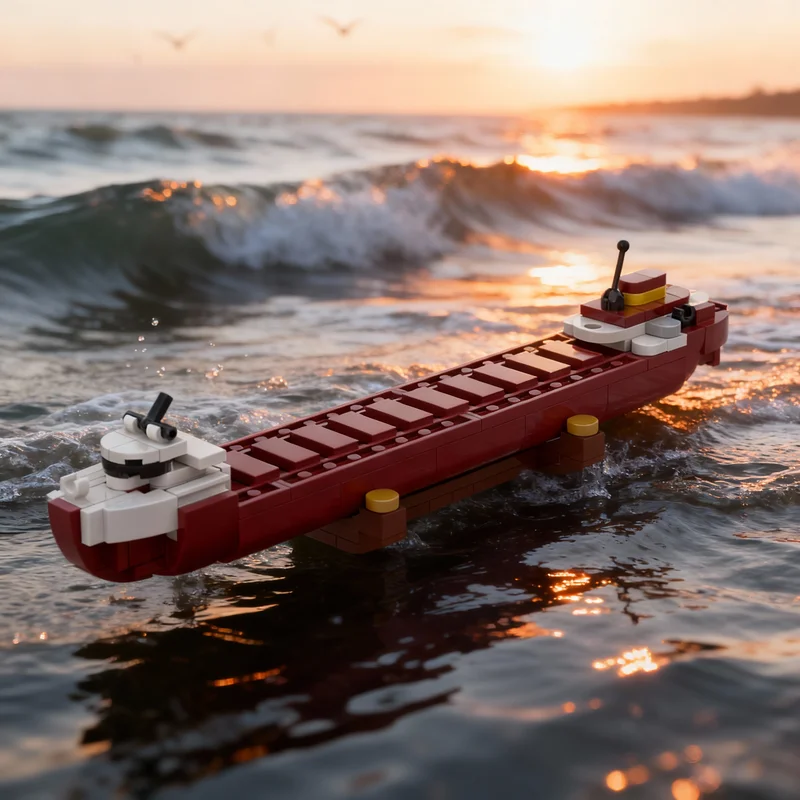 160 peças MOC SS Edmund Fitzgerald: Novo Modelo de Barco para Exibição, Blocos de Montar, Brinquedo Criativo Colecionável, Presente Premium para Adultos e Crianças