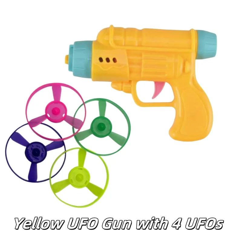 飛ぶ竹とんぼディスク銃、カラフルな空飛ぶプロペラおもちゃ、子供＆猫用屋外おもちゃ、ギフトに最適