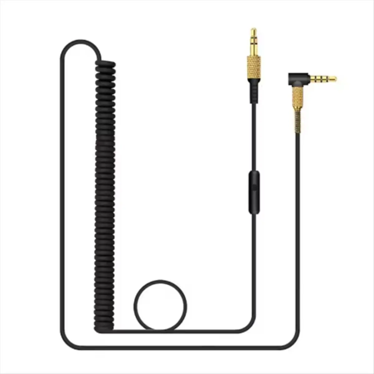 SWXF Extendable Coiled Cable Headset Cord for 1 Earphones Convenient Headset Cable Black