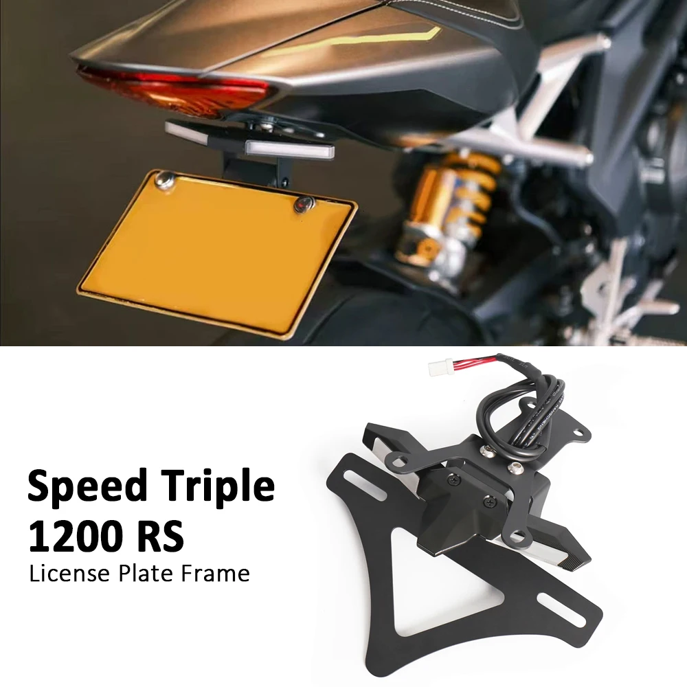 

Motorcycle License Plate Holder For Speed Triple 1200RS 1200 RS 2021 2022 2023 2024 Rear Short Tail Stock Tidy Fender Tailstock