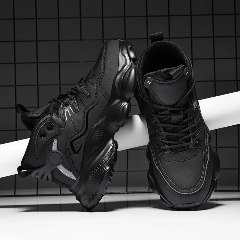 

High-Top Men's oes Leather Surface Waterproof Non-Slip Sports oes for Autumn And Winter 2025 New Sle Dad Trendy oes