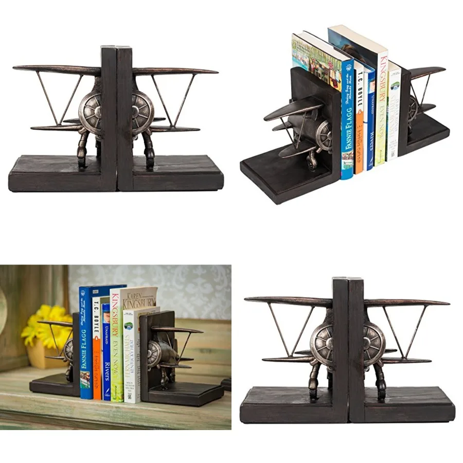 

Giftware Inc., Home Décor, Every Day Gifts, 7.75" H Airplane BOOKENDS, Religious, Inspirational, Durable 4x3x7