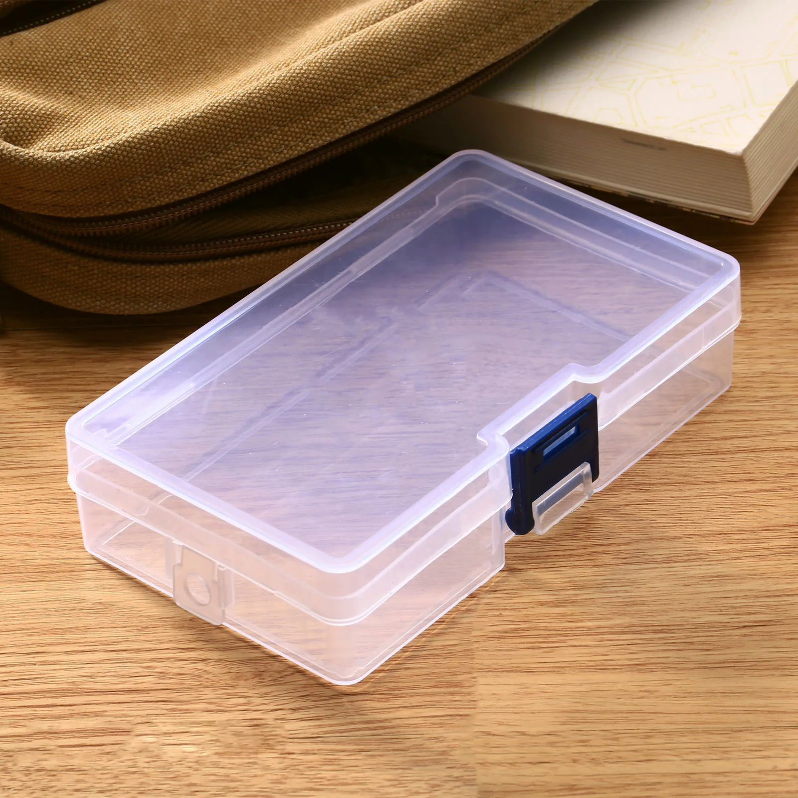 1pc Clear Plastic Storage Box Lock Case for Cosmetics Jewelry Collection Cassette Cover Home Storage Organization  145*85*35mm