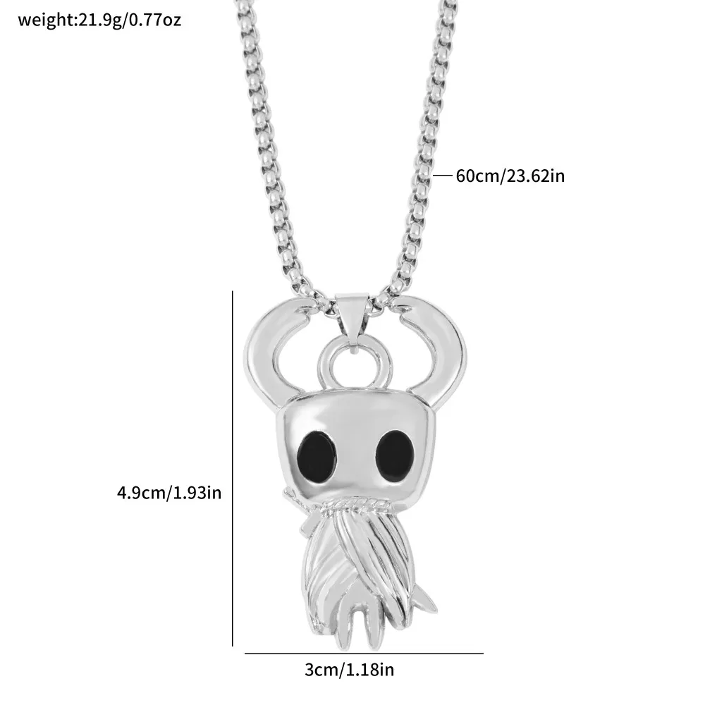 Naszyjnik Hollow Knight Silksong z zawieszką w stylu vintage z Kością Paznokciem, Figurka Pale King, Łańcuszek, Biżuteria, Akcesoria, Prezenty