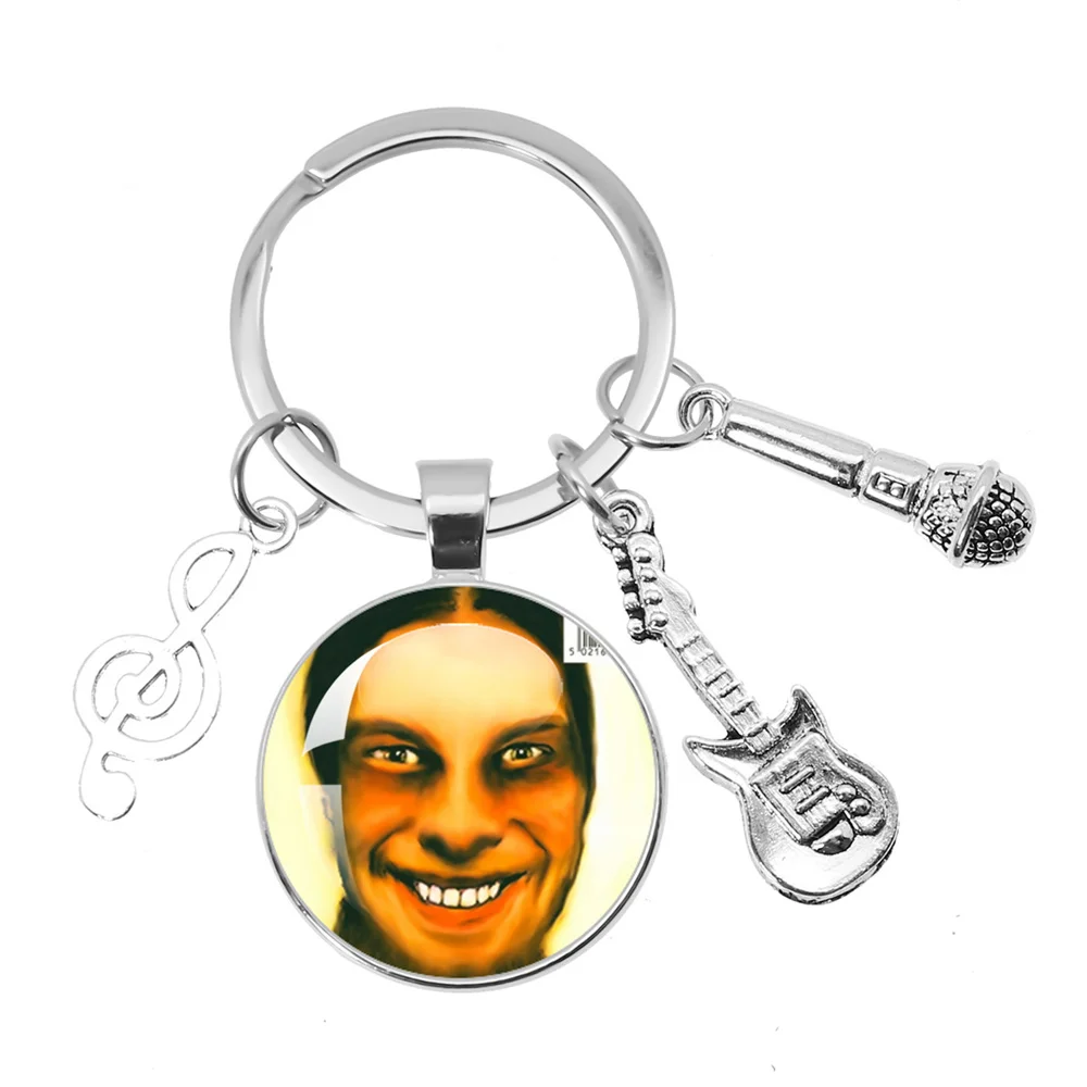Hip-Hop Aphex Twin Logo Music Themed Keychain Jewelry Backpack Accessories Souvenir Pendant  Key Ring Fans Gift