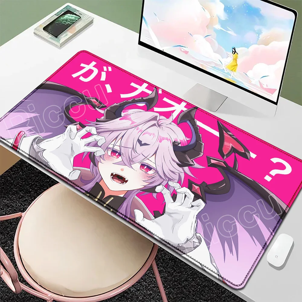 New Genshin Impact Desk Mat Anime Gaming Cool Durin Flins Gaming Mouse Pad Lock Edge 1000x500mm Playmat Office Keyboard Mousepad