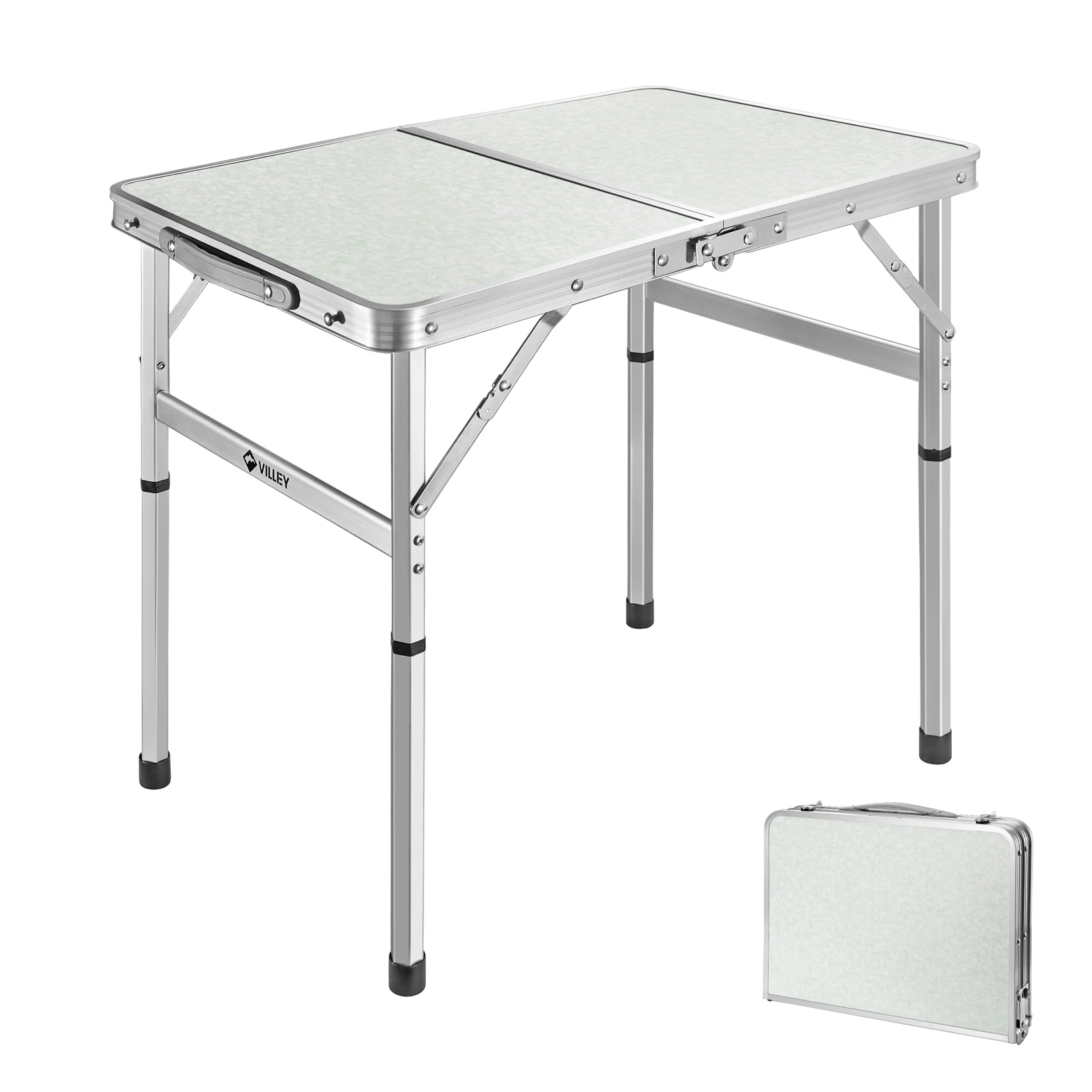 Portable Folding Table, Height Adjusted, Aluminum Alloy, Foldable Desk, Backpacking, Outdoor Furniture for RV, Garden, Camping,