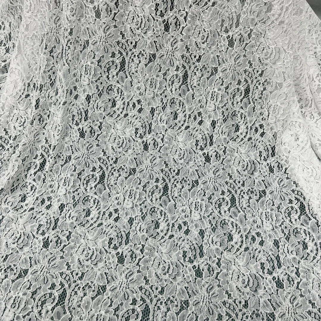 2024 Autumn/Winter New 140CM Wide Thickened Yarn Flower Eyelash Lace Wedding Dress Clothing Tablecloth Decorative Fabric 3M