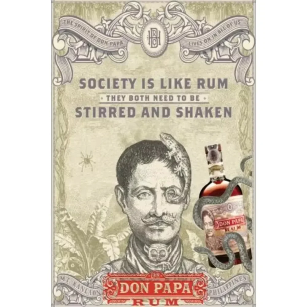 Don Papa Rum Stirred & Shaken Advert Vintage Retro Style Metal Sign 12x8inch 20x30cm  16x12inch 40x30cm