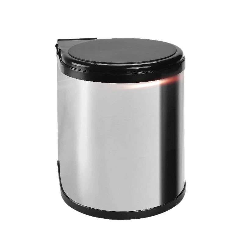 Cabinet trash can sink cabinet embedded trash can stainless steel hidden food waste cleaning bucket with lid