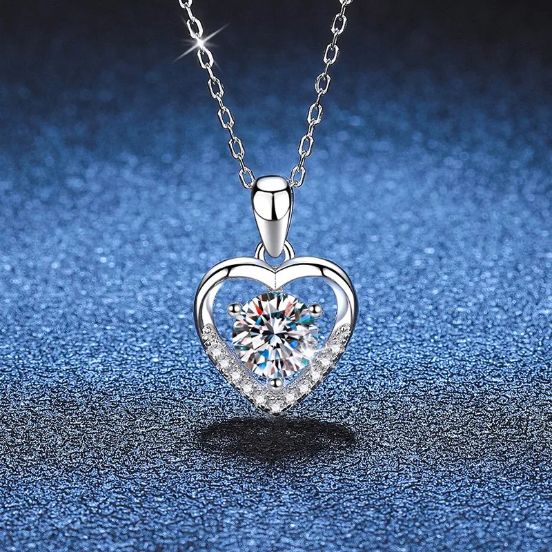 

XL144 Lefei модное роскошное цветное D классическое муассанит 1 карат ожерелье в форме сердца для очаровательных женщин стерлингового серебра 925 пробы вечерние ювелирные изделия подарки