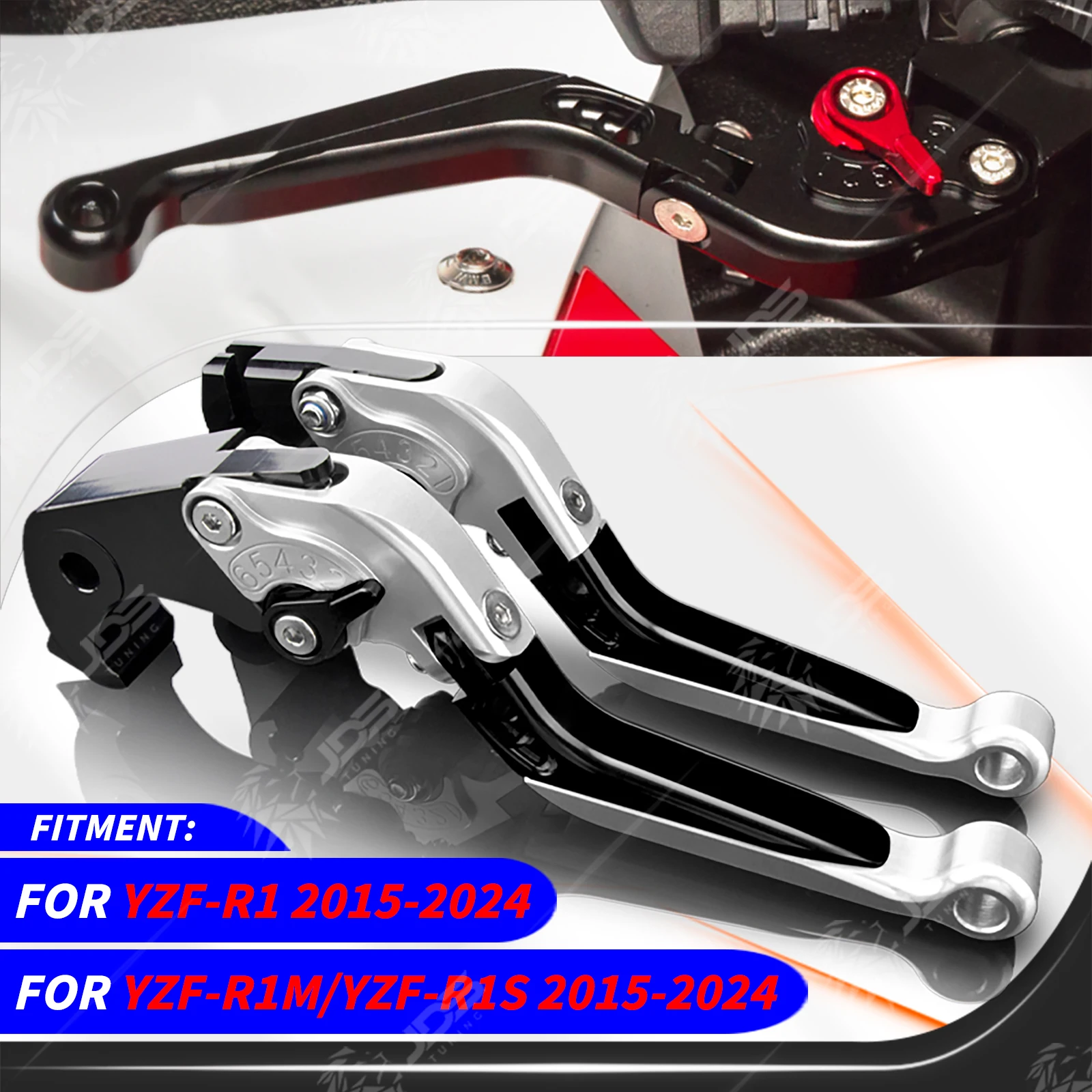 Para Yamaha YZF R1/R1M/R1S 2015-Este año Juego de Manetas Freno y Embrague Abatible Extensible Regulables Maneta Leva Freno Embrague