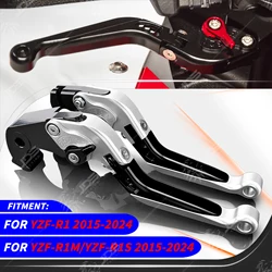 JDSTUNING For Yamaha YZF-R1/R1M/R1S/YZFR1 2015-2024 Clutch Lever Brake Lever Set Adjustable Folding Handle Levers Accessories
