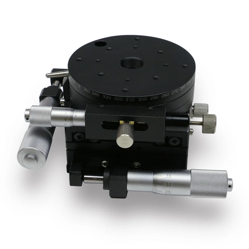 

Three directions XYRG80-L installation running-in fine adjustment LS80 rotary slide three-axis manual slide stage, load: 39.2N