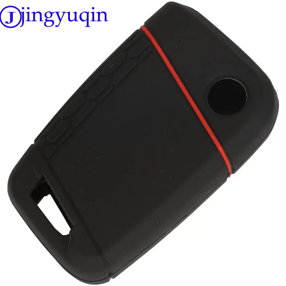 jingyuqin New Remote 3 BTNS Silicone Car Key Fob Bag Cover Case For Volkswagen VW Magotan Passat B8 Skoda A7 Smart  Protector