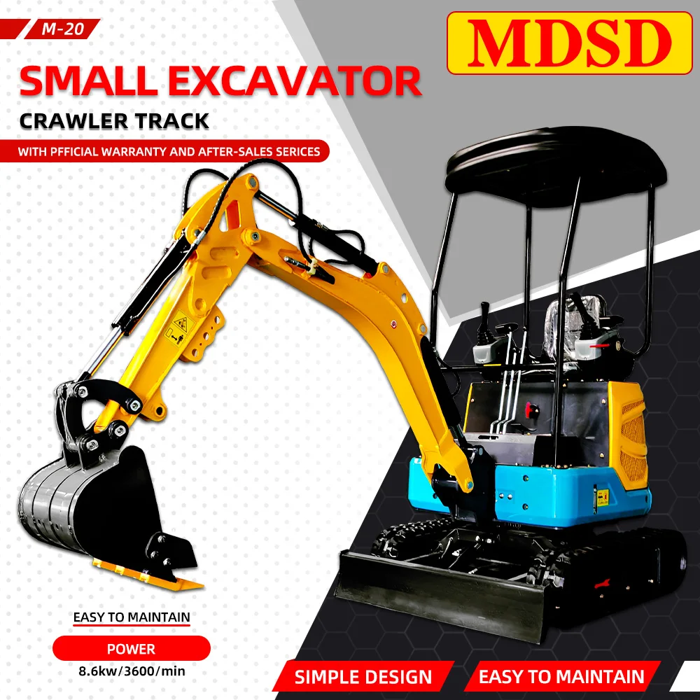 Mini escavadeira diesel de 1,8 toneladas com acessórios Mini escavadeira EPA Euro 5 motor personalizado pomar pequena escavadeira preço barato