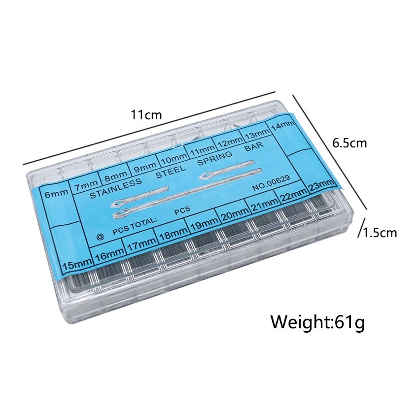 360 개/상자 6mm-23mm 8mm-25mm 시계 밴드 링크 핀 스테인레스 스틸 시계 스트랩 링크 핀 코터 바 시계 수리 액세서리