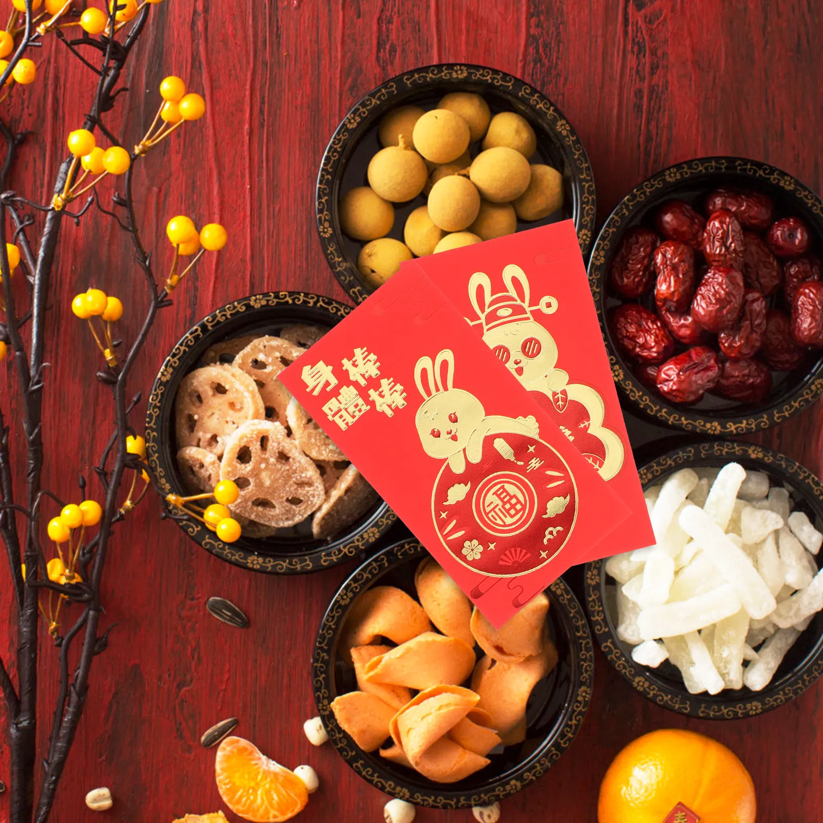 

30Pcs Lovely Rabbit Year Red Envelopes Exquisite Paper Money Pouches for Spring Festival Blessings Red Envelopes