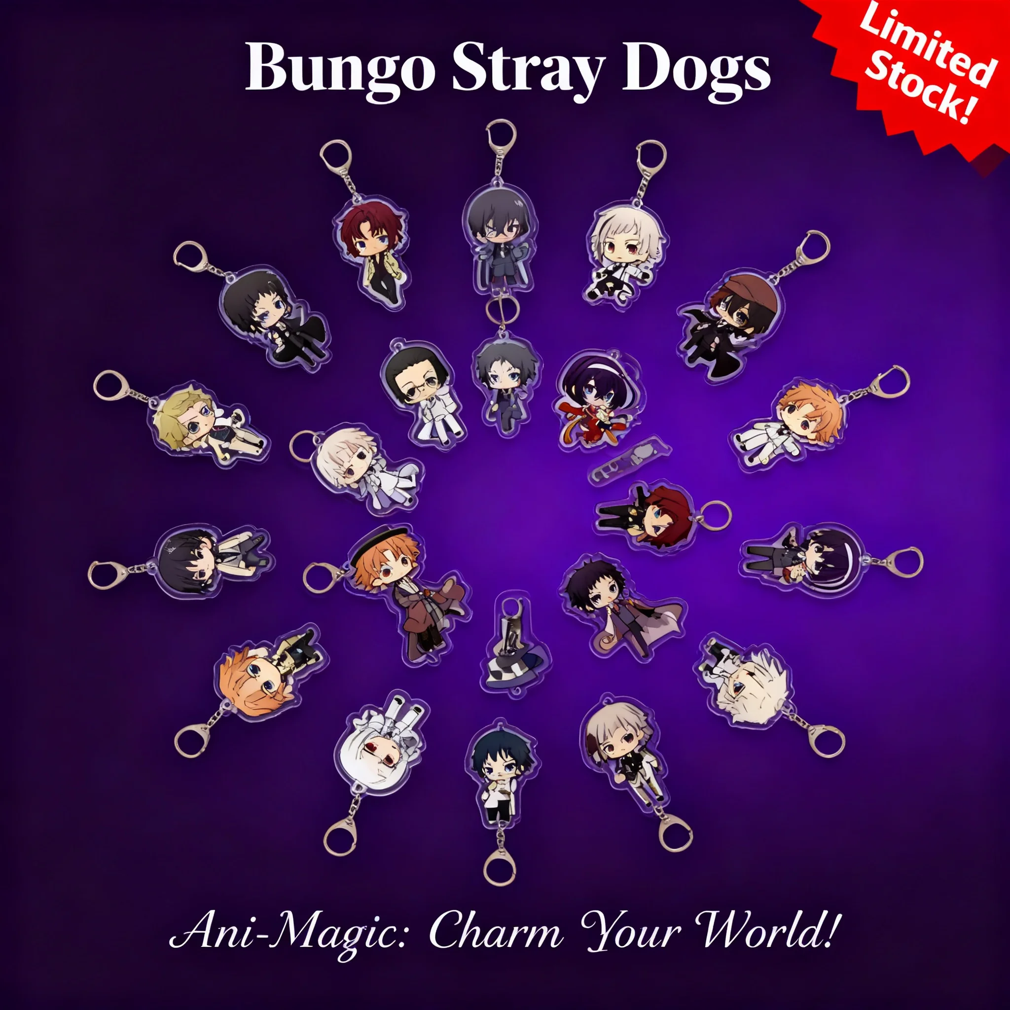 

Акриловый брелок-подвеска для сумки в стиле аниме Bungou Stray Dogs: Дазай Осаму, Накадзима Ацуши, крест. Аксессуары для косплея.